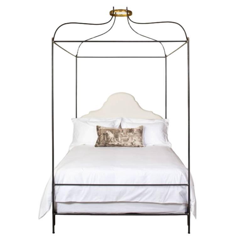 Iron Venetian Canopy Bed Official, White Four Poster Twin Bed