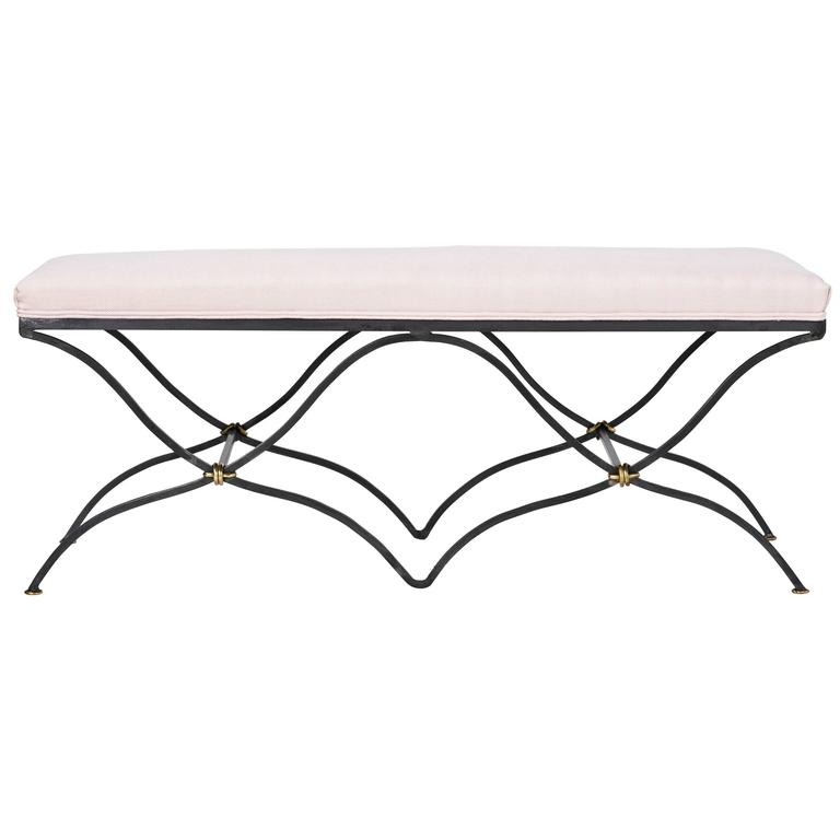 Official Tara Shaw Iron Two Seat Bench In Belgian Linen