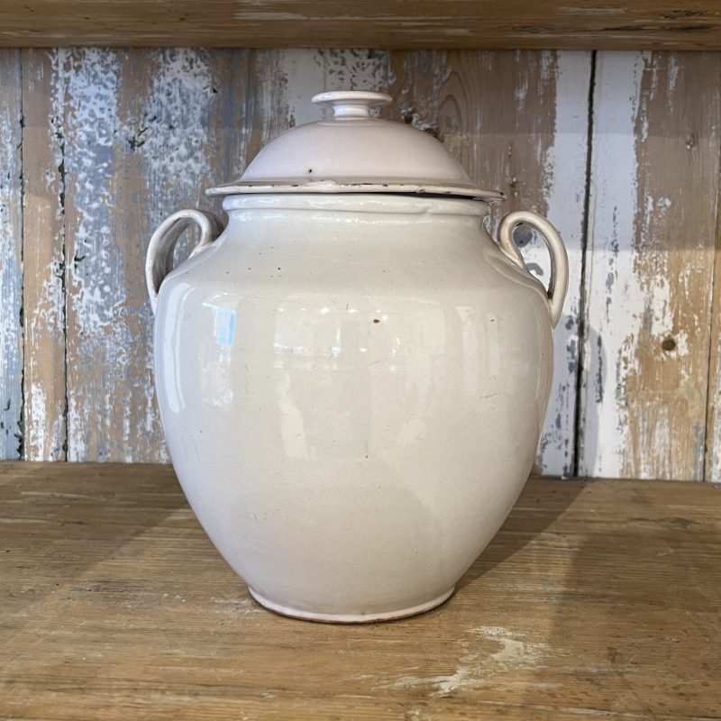 Provincial French White Egg Jar with Lid (2 available) - Image 2