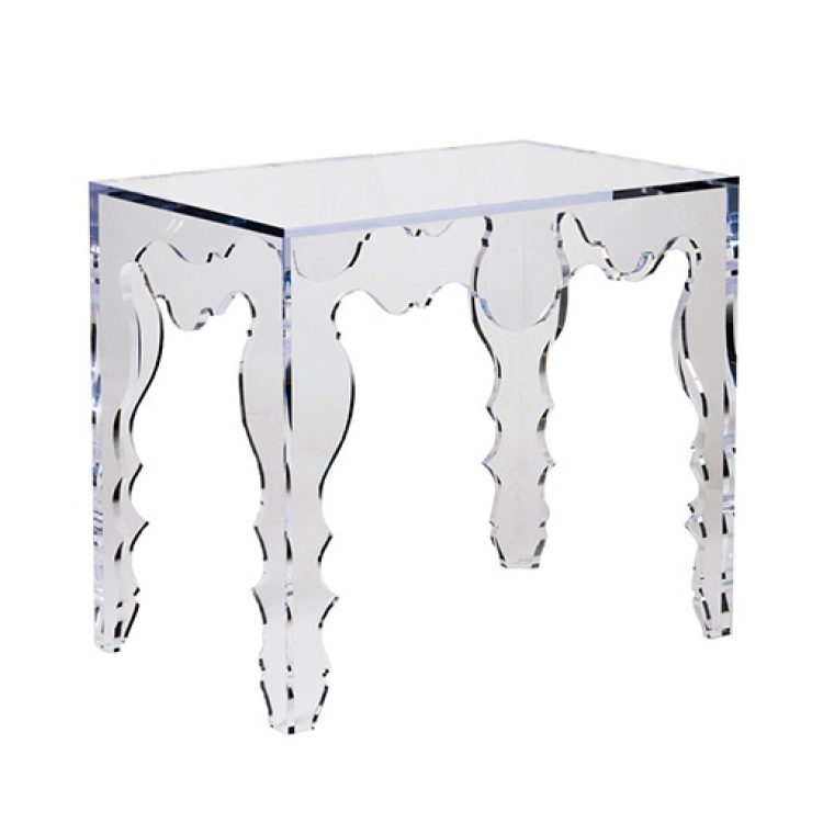 Contemporary Rococo Console Table in Acrylic