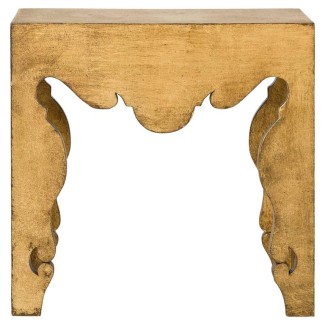 Contemporary Rococo Martini Side Table in Gold Leaf