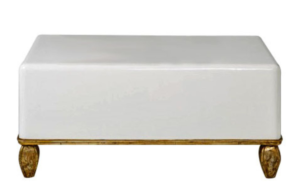 Large Ottoman Coffee Table In White Lacquer Or Gold Leaf Official Tara Shaw - Large Custom Wood Coffee Table Large Ottoman Coffee Table In White Lacquer Or Gold Leaf Official Tara Shaw - Large Custom Wood Coffee Table