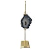 Agate Slab on Brass Stand