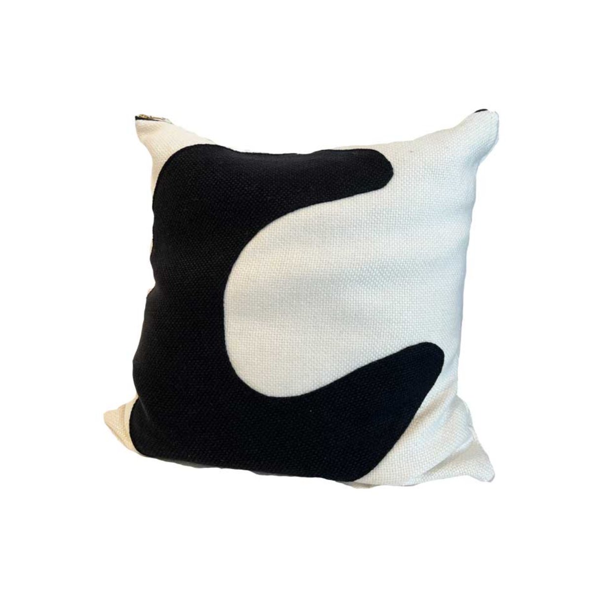 Heavy Black Belgian Linen on Oyster Pillow