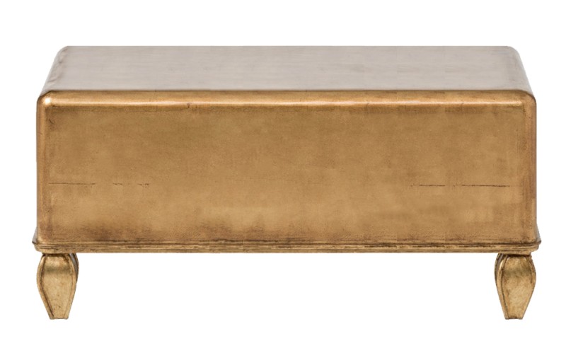 Contemporary Ottoman Coffee Table in Gold Leaf Finish (available in 2 sizes)