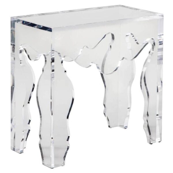 Contemporary Rococo Martini Side Table in Acrylic