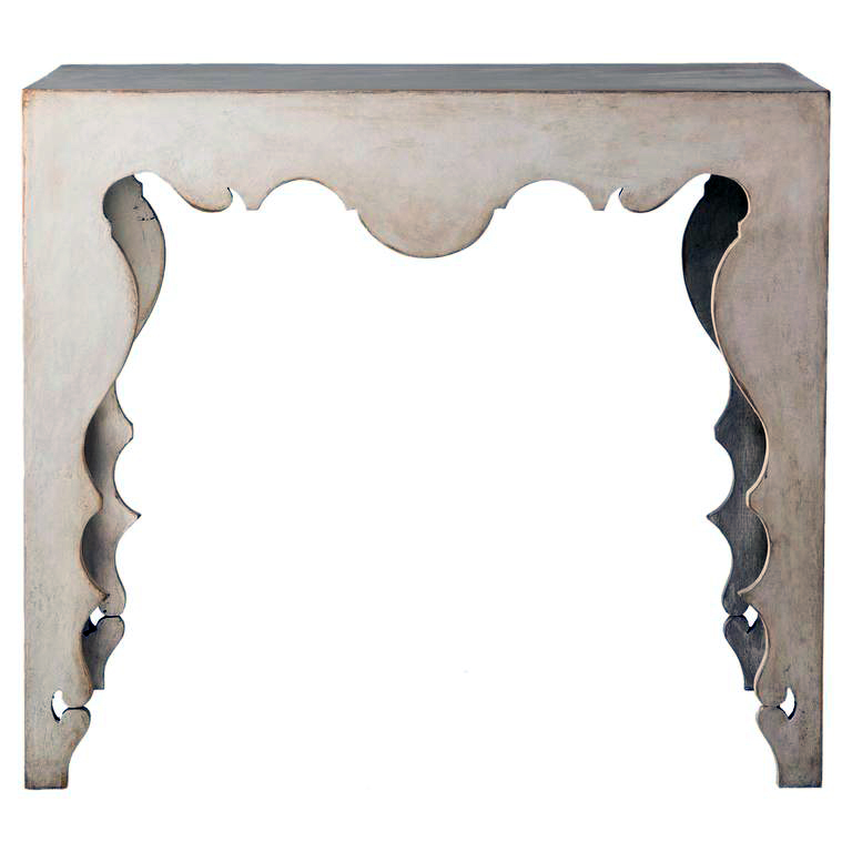 Contemporary Rococo Console Table in Painted Swedish Finish