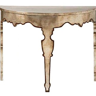 Italian Console in Silver Leaf