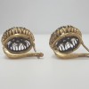 Mid 19th Century 14 Karat Yellow Gold Old Mine Cut Diamond Earrings - Image 4