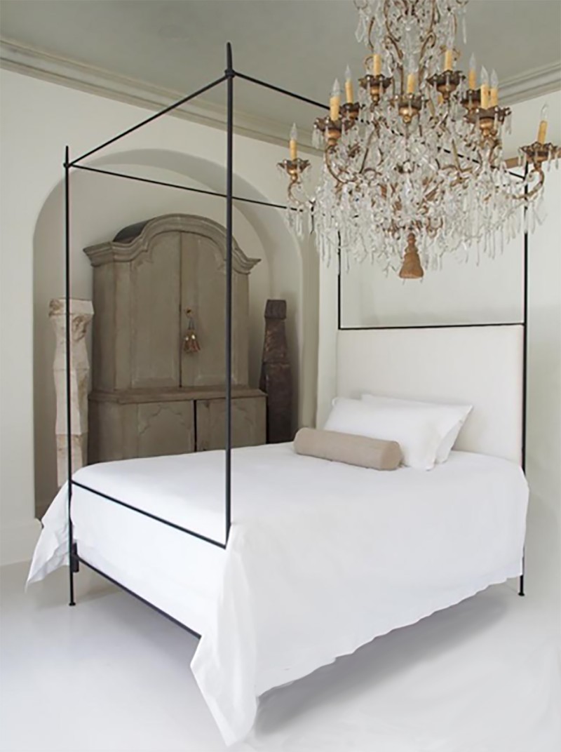 Louis XVI Upholstered Canopy Bed - Image 4