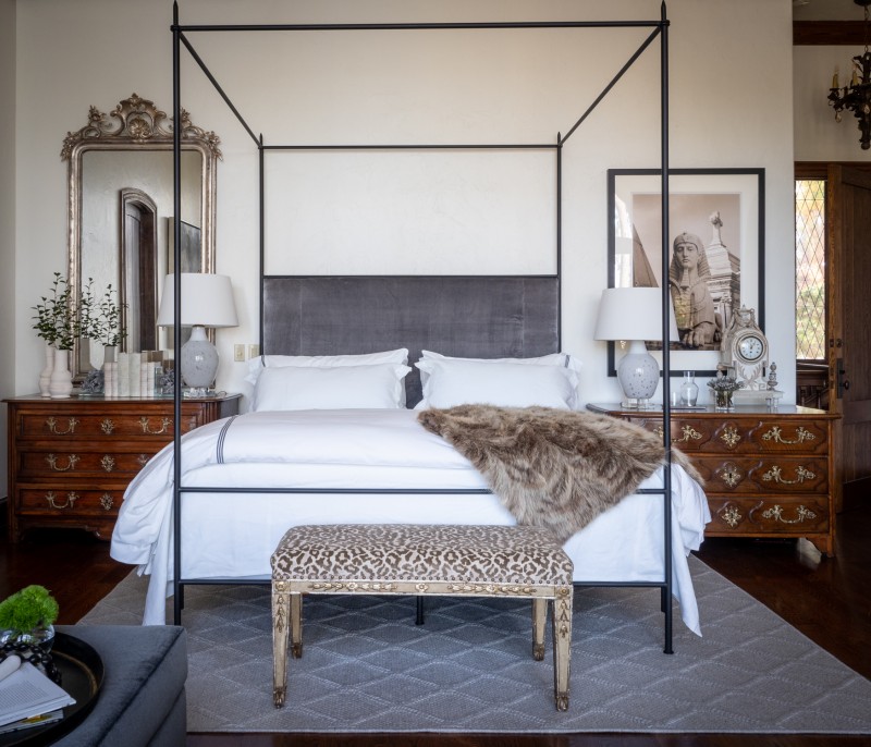 Louis XVI Upholstered Canopy Bed - Image 3