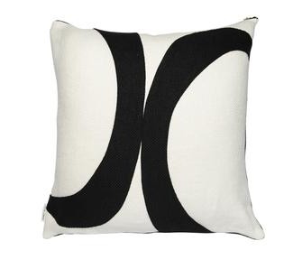 Black & Oyster Belgian Heavy Linen Pillow