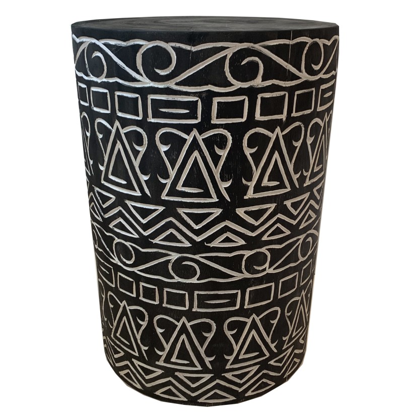 Black/White Tribal Stool - Image 2