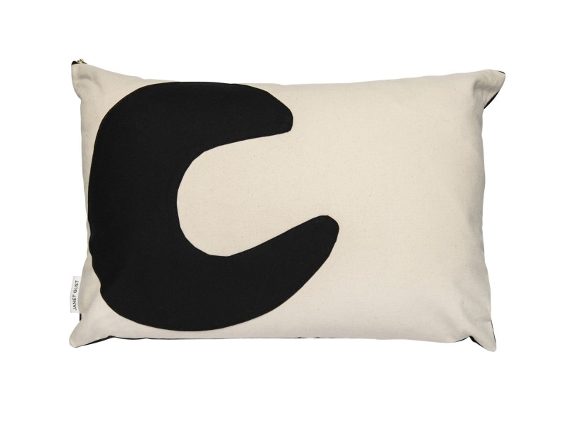 Contemporary Black & White Canvas Pillow