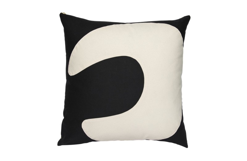 Contemporary Black & White Canvas Pillow