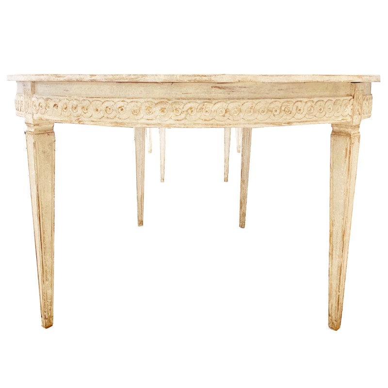 19c Swedish Elongated 6 Leaf Extension Table - Image 4