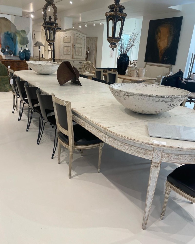 19c Swedish Elongated 6 Leaf Extension Table - Image 5