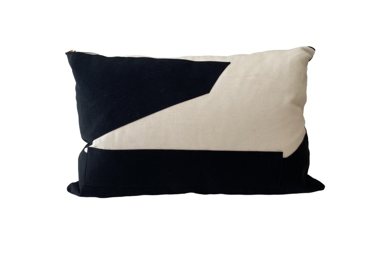 Natural & Black Pillow