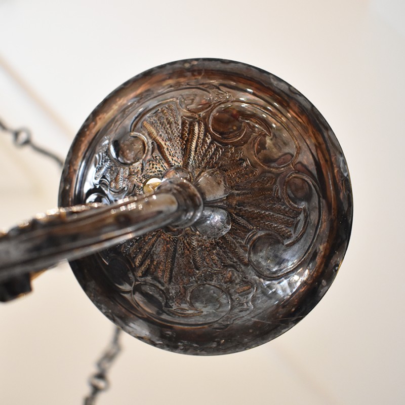 18c Silver & Brass 4 Light Chandelier - Image 3