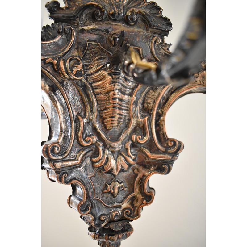 18c Silver & Brass 4 Light Chandelier - Image 2