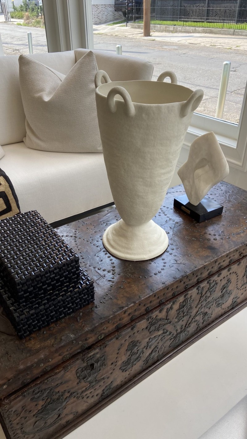 Tall White Vase - Image 2