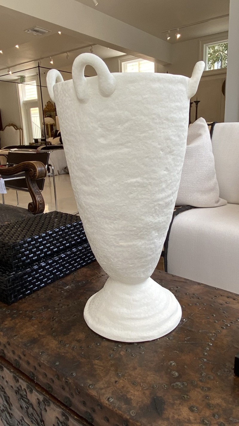 Tall White Vase - Image 4