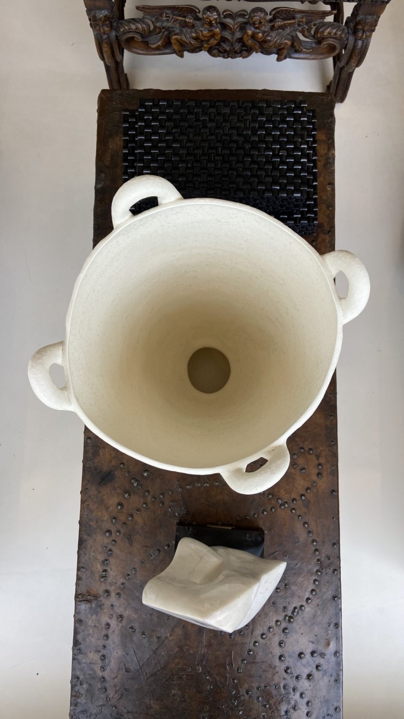 Tall White Vase - Image 5