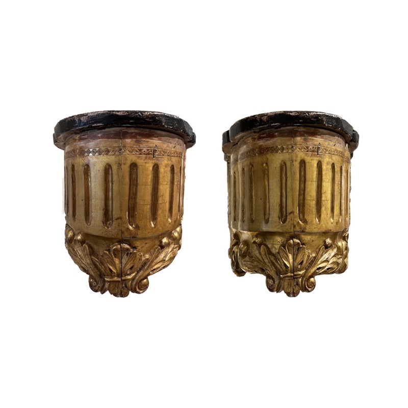 18c Gilded Italian Wall Brackets