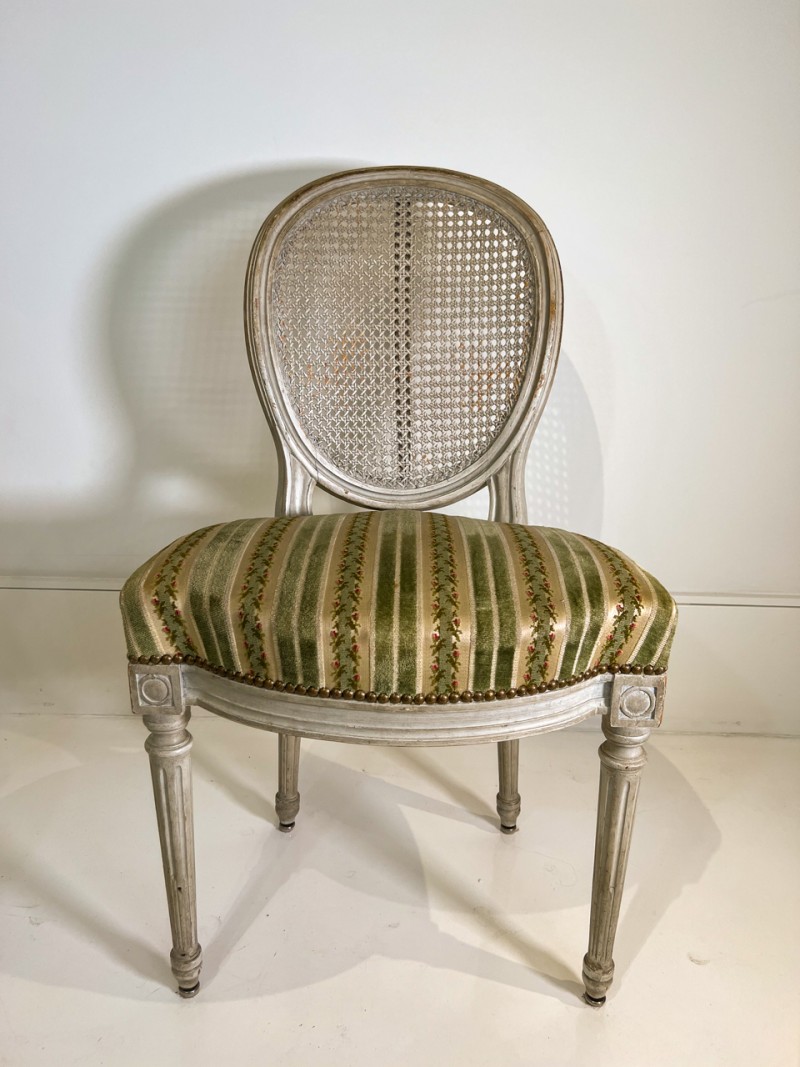 Set of 6 Painted & Caned Louis XVI Style Dining Chairs - Image 5