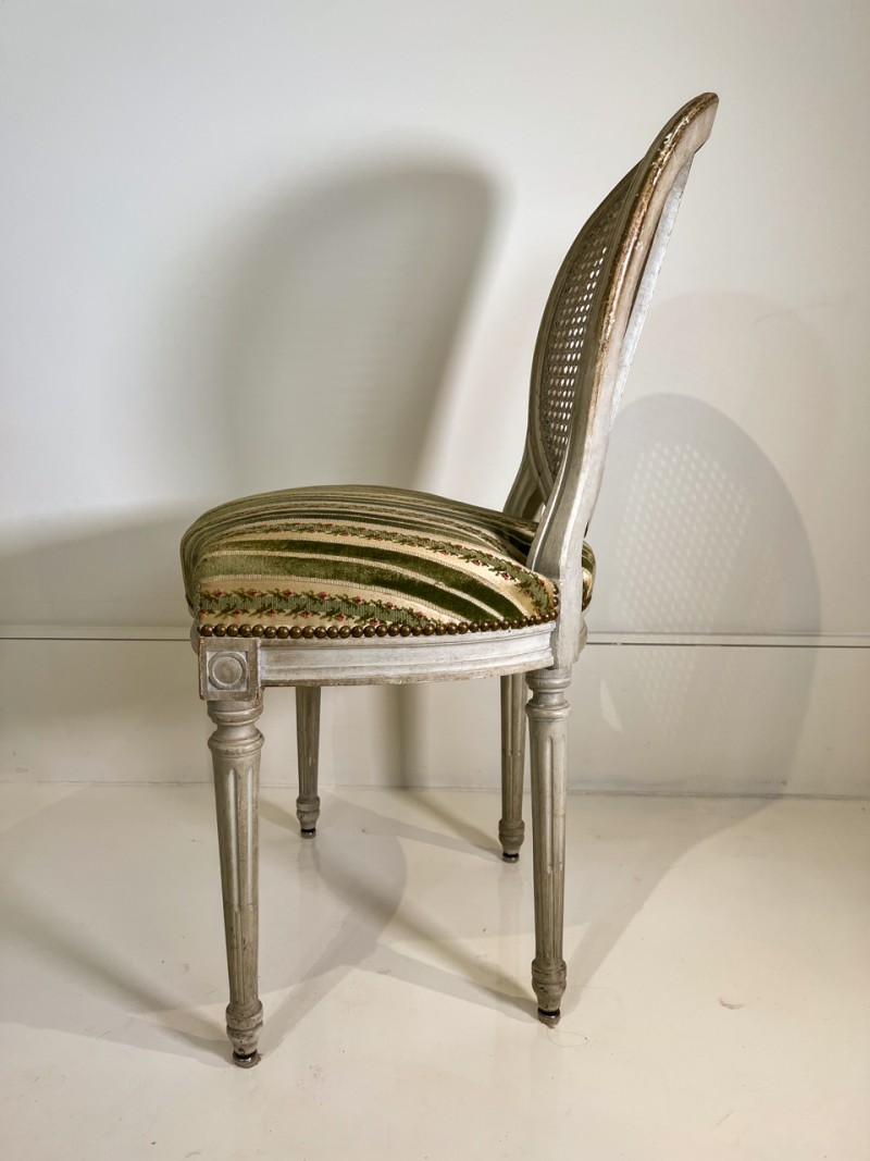 Set of 6 Painted & Caned Louis XVI Style Dining Chairs - Image 7