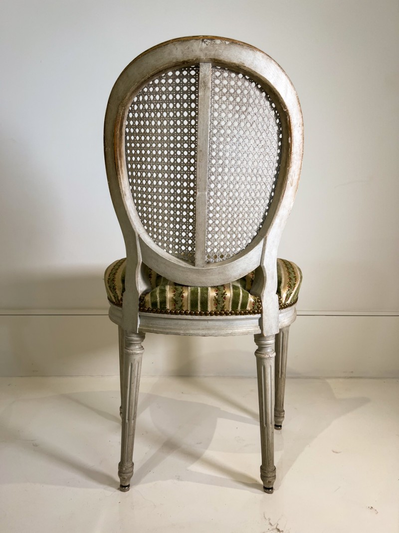 Set of 6 Painted & Caned Louis XVI Style Dining Chairs - Image 8