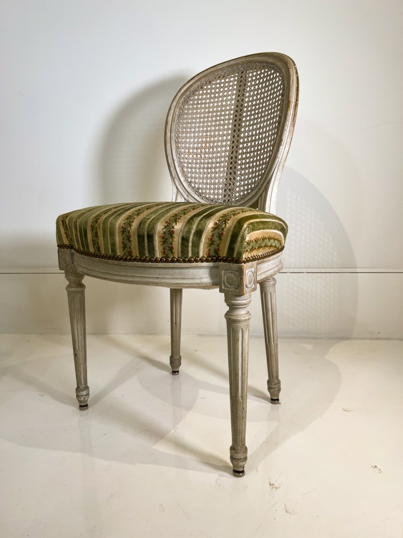 Set of 6 Painted & Caned Louis XVI Style Dining Chairs - Image 6