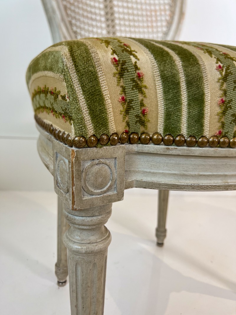 Set of 6 Painted & Caned Louis XVI Style Dining Chairs - Image 11