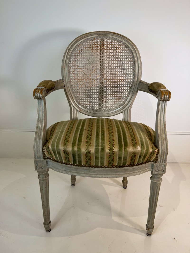 Set of 6 Painted & Caned Louis XVI Style Dining Chairs - Image 12