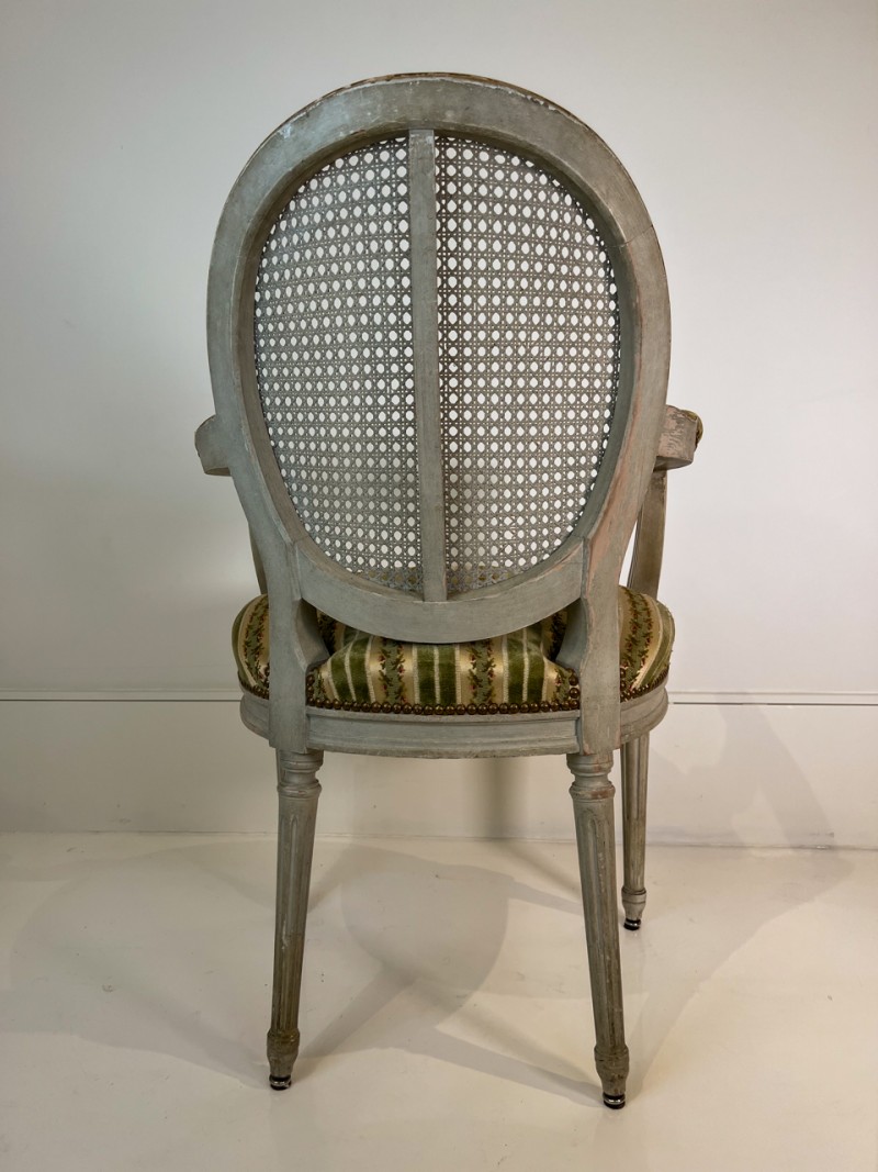 Set of 6 Painted & Caned Louis XVI Style Dining Chairs - Image 15
