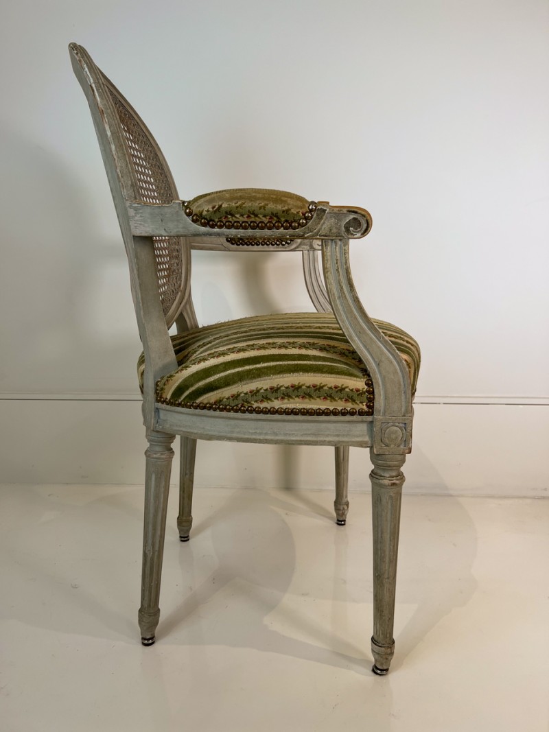 Set of 6 Painted & Caned Louis XVI Style Dining Chairs - Image 16