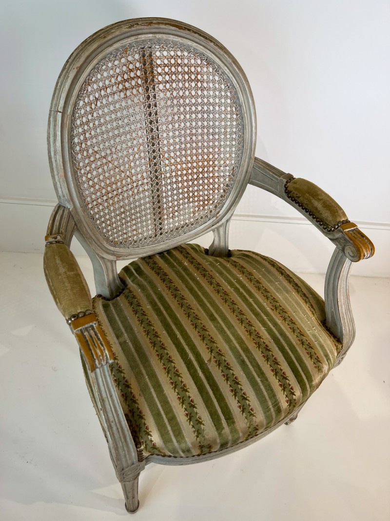 Set of 6 Painted & Caned Louis XVI Style Dining Chairs - Image 18