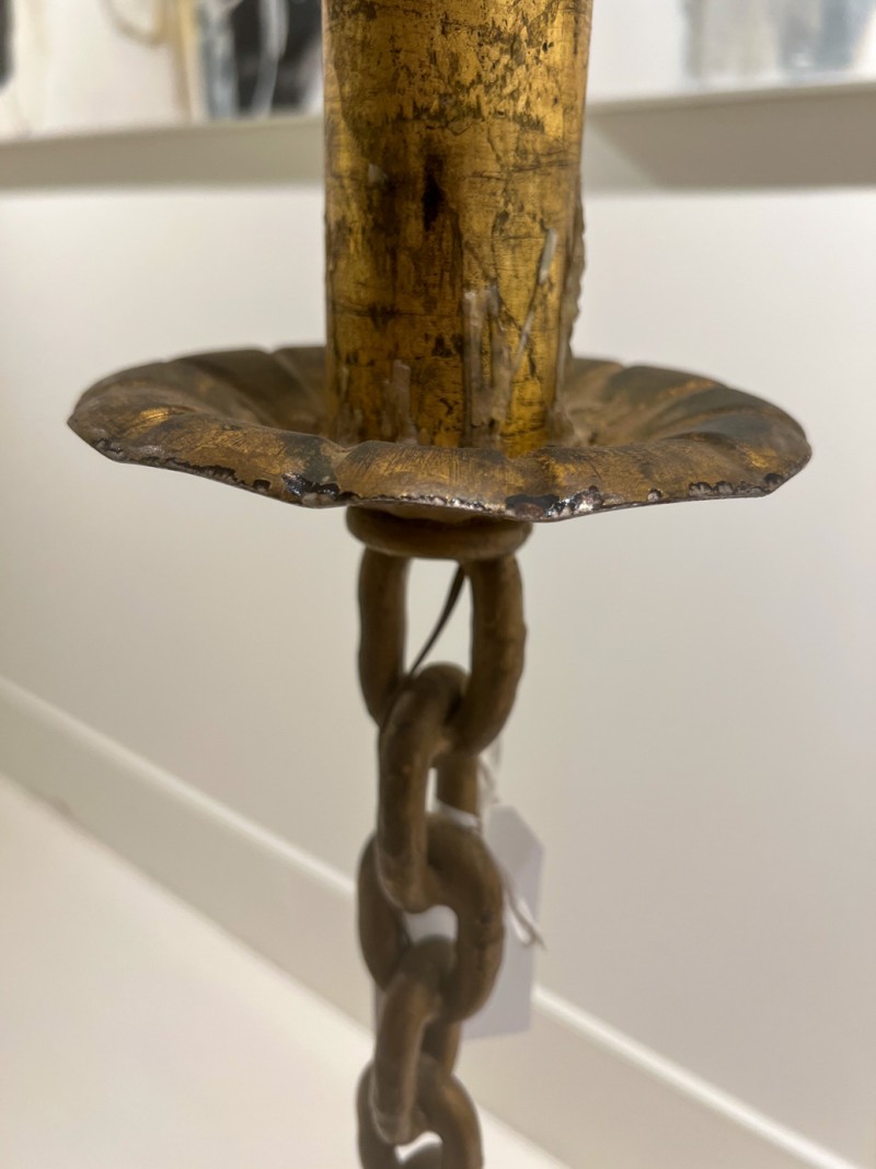 Vintage Chain Gilded Iron Floor Lamp - Image 5