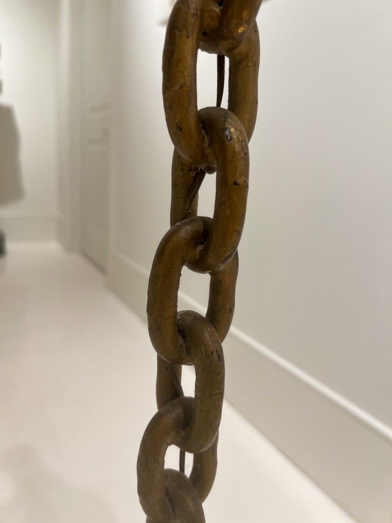 Vintage Chain Gilded Iron Floor Lamp - Image 3