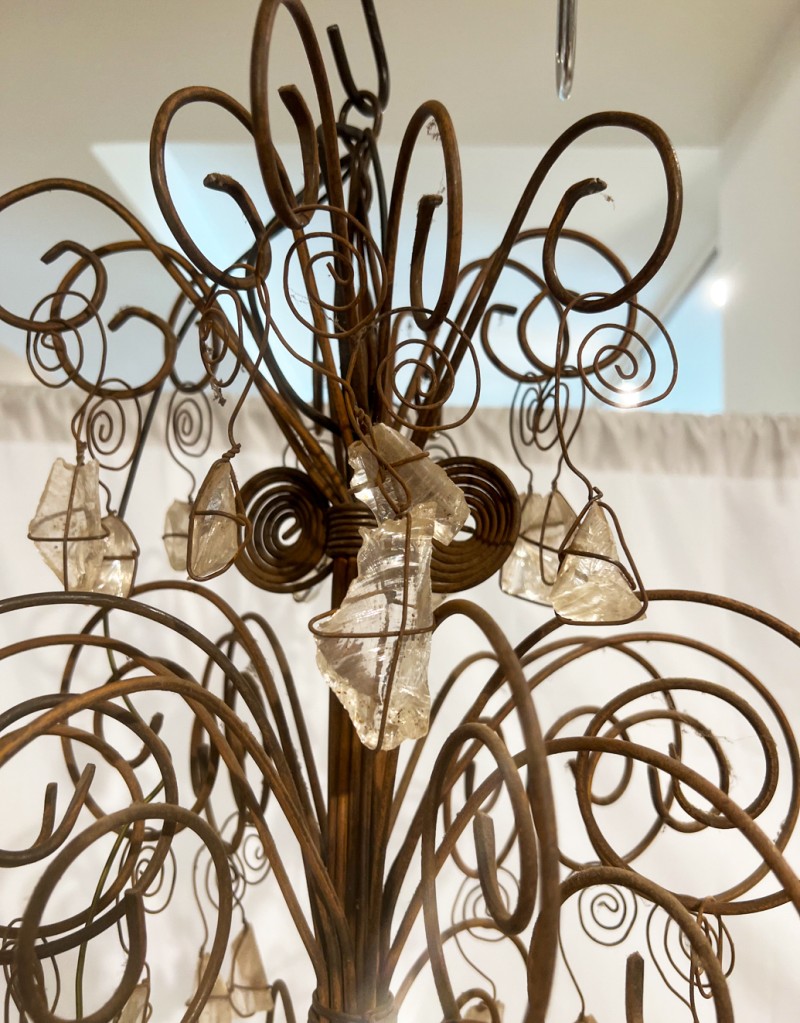 Contemporary Rock Crystal & Iron Chandelier - Image 3