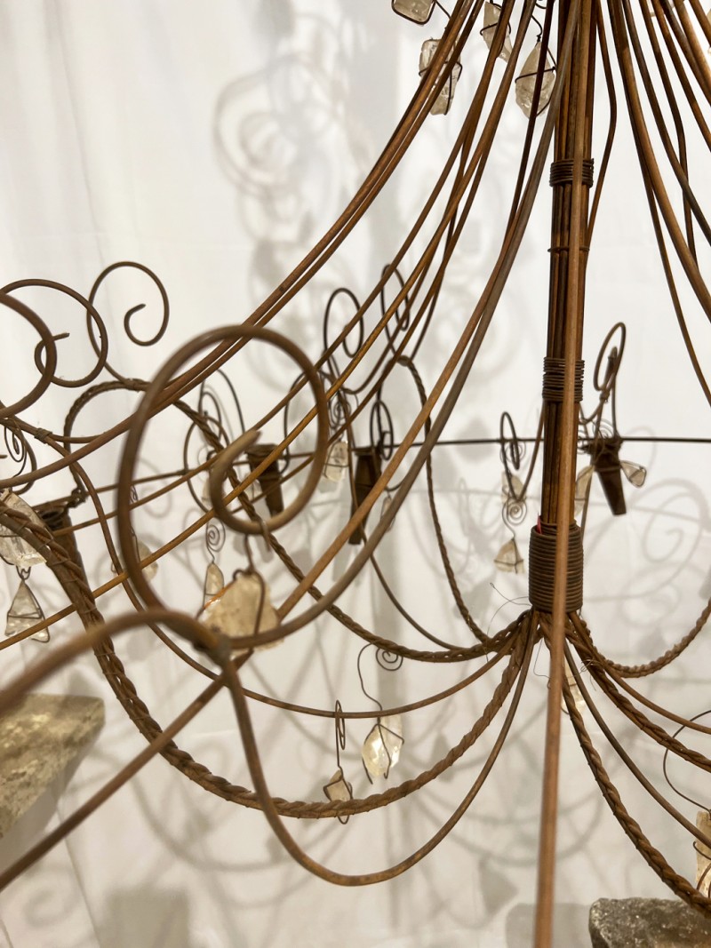 Contemporary Rock Crystal & Iron Chandelier - Image 4