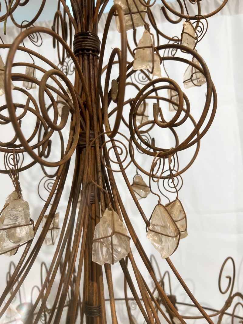 Contemporary Rock Crystal & Iron Chandelier - Image 6