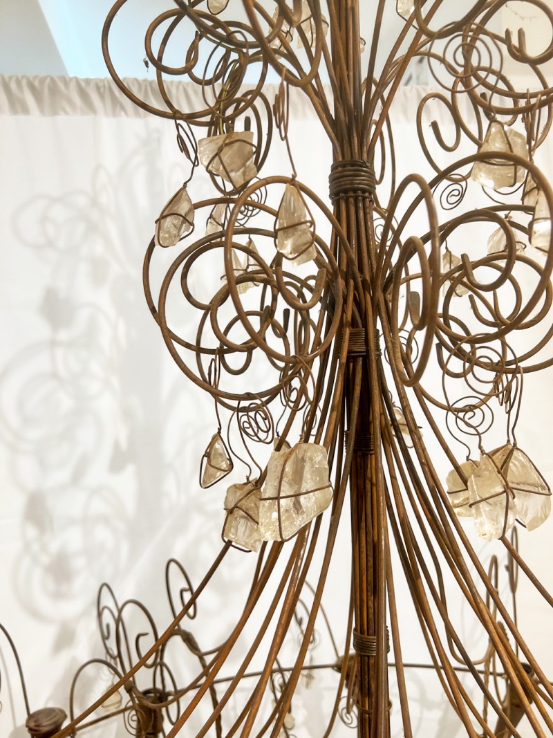 Contemporary Rock Crystal & Iron Chandelier - Image 7