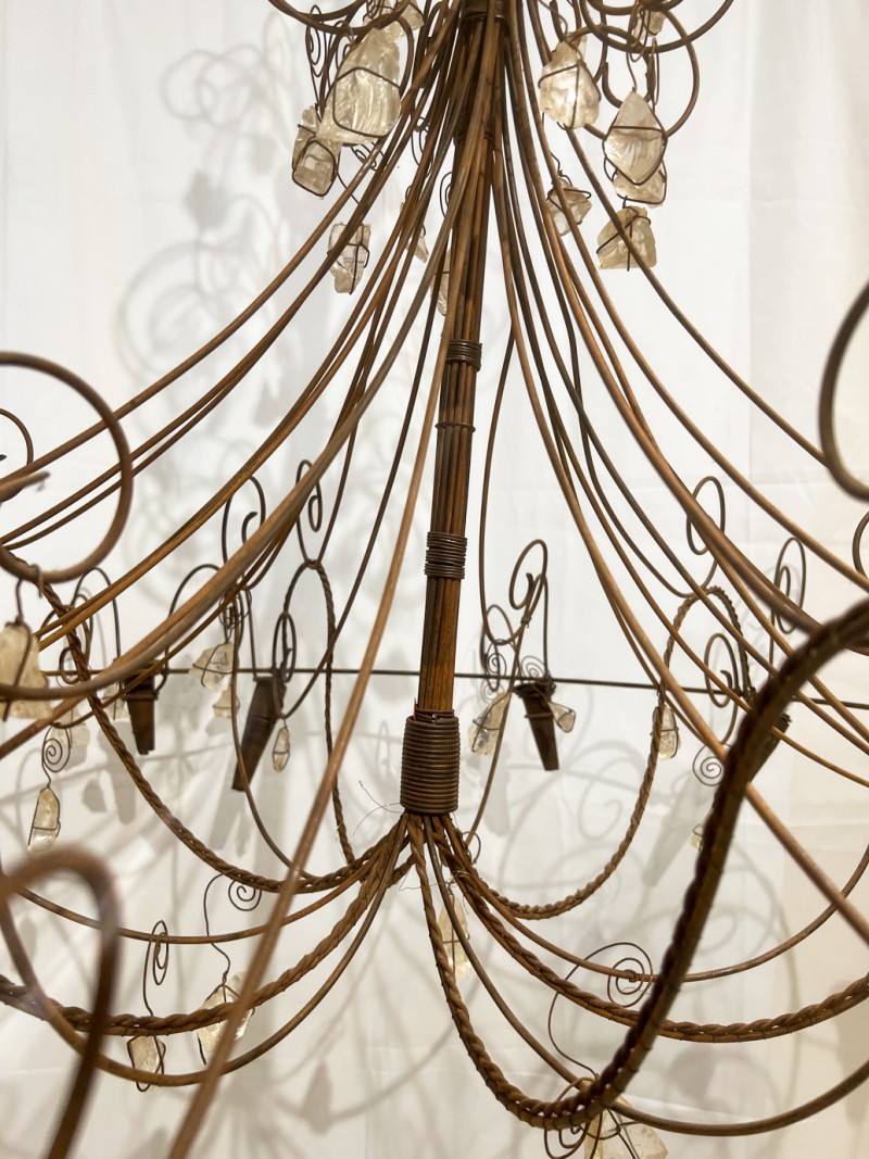 Contemporary Rock Crystal & Iron Chandelier - Image 8