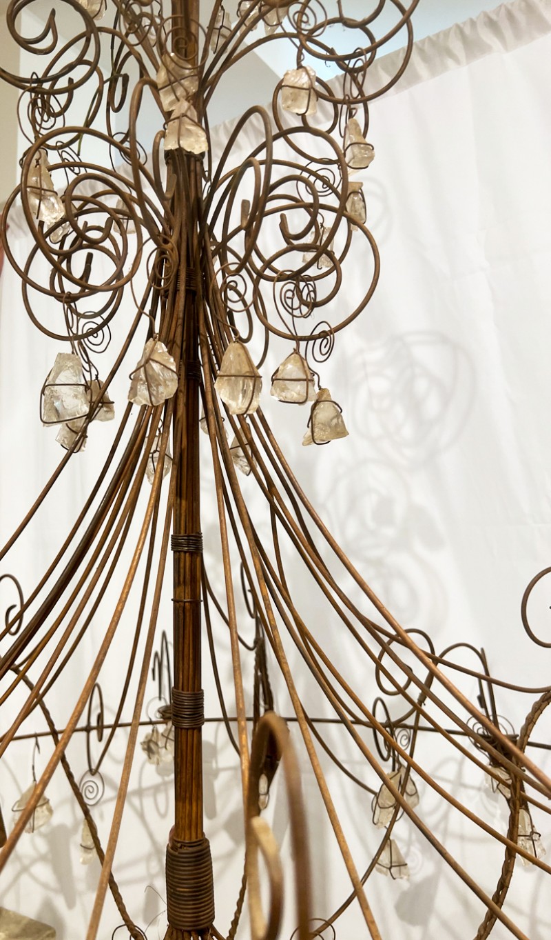 Contemporary Rock Crystal & Iron Chandelier - Image 9