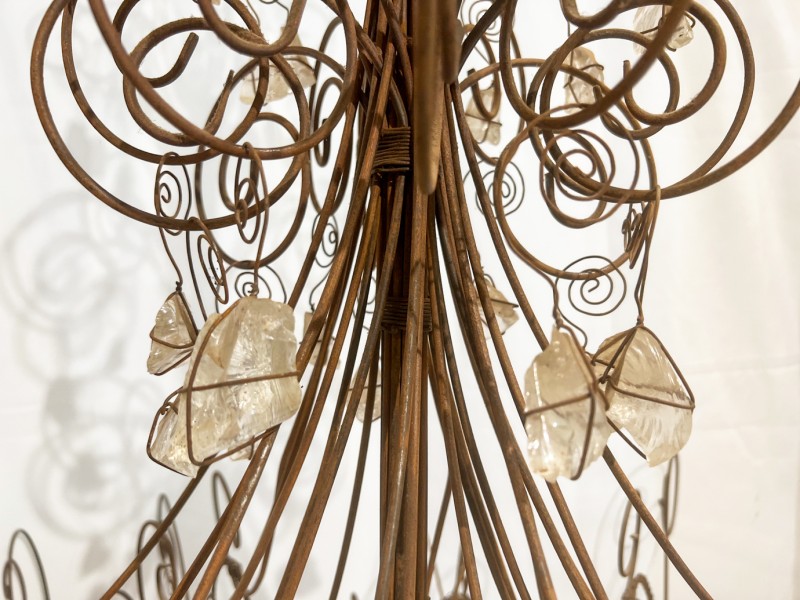 Contemporary Rock Crystal & Iron Chandelier - Image 10
