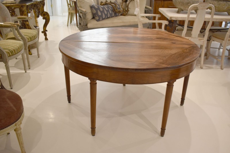19th Century Walnut Parquetry Demilune Table - Image 2