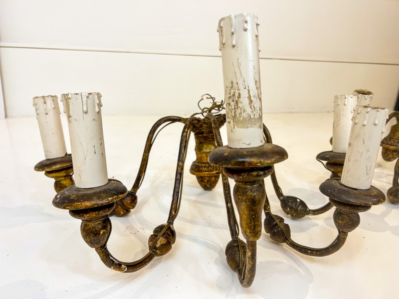 Pair of Sconces, 18th Century Italian 5 Light Giltwood Wall Sconces - Image 4