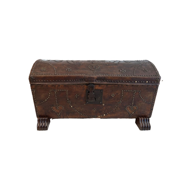 19c Leather Trunk on Stand - JMB Monogram