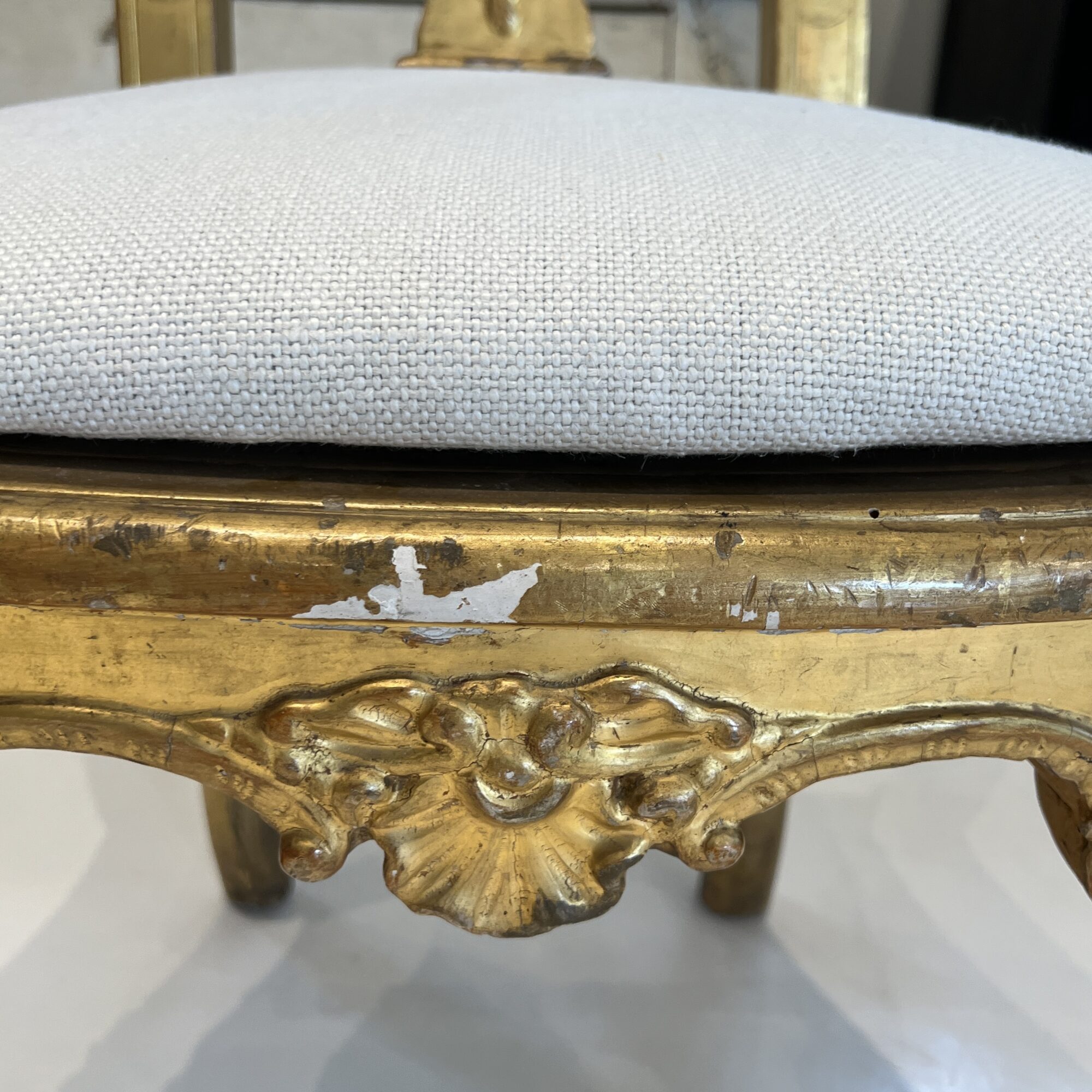 Set of 4 18c Italian Gilded Chairs from Lucca - Image 10